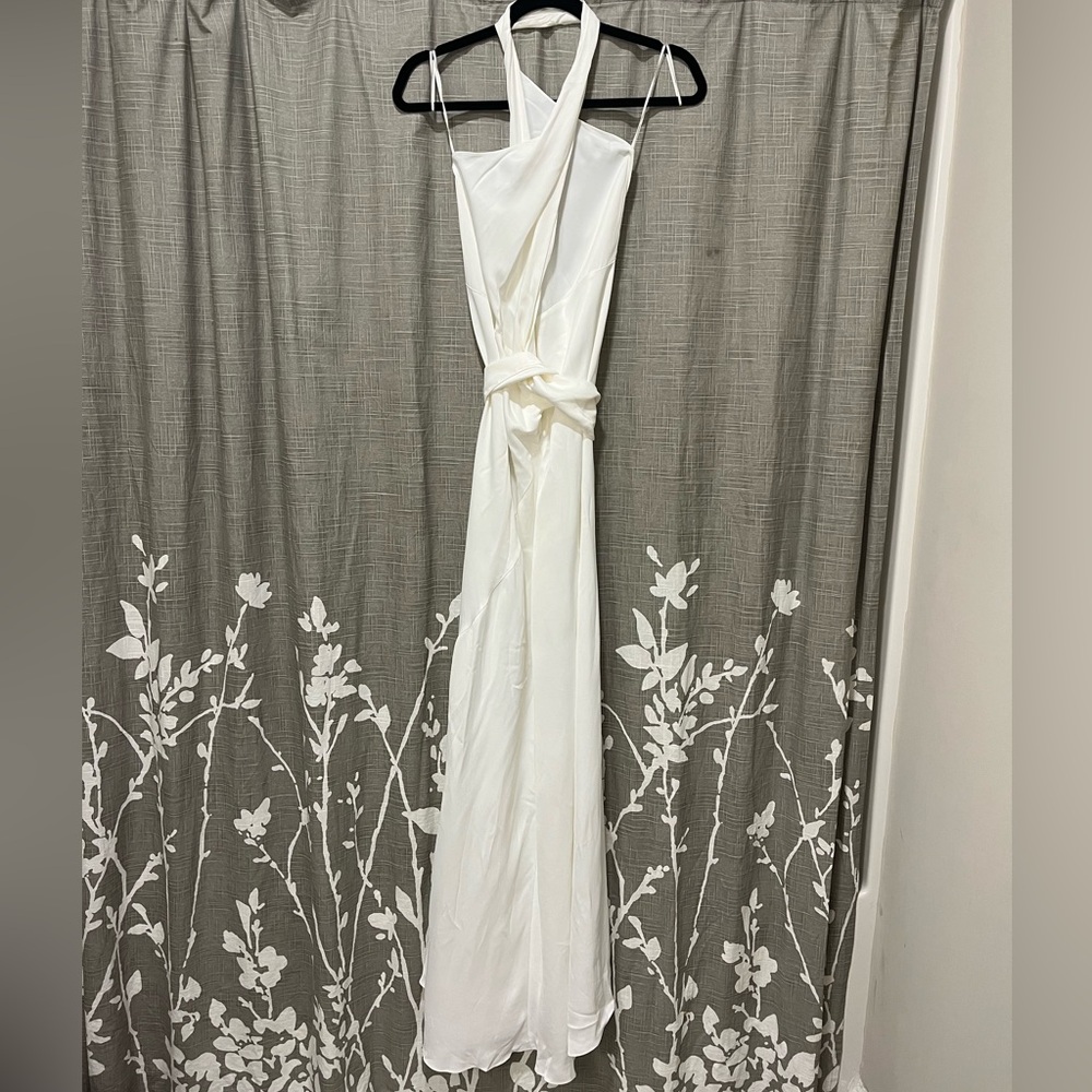 Elegant White Zara Halter Dress